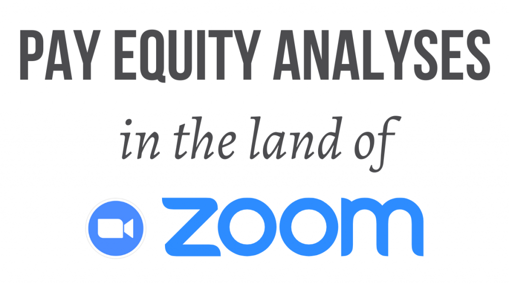Pay Equity Analyses in the Land of Zoom