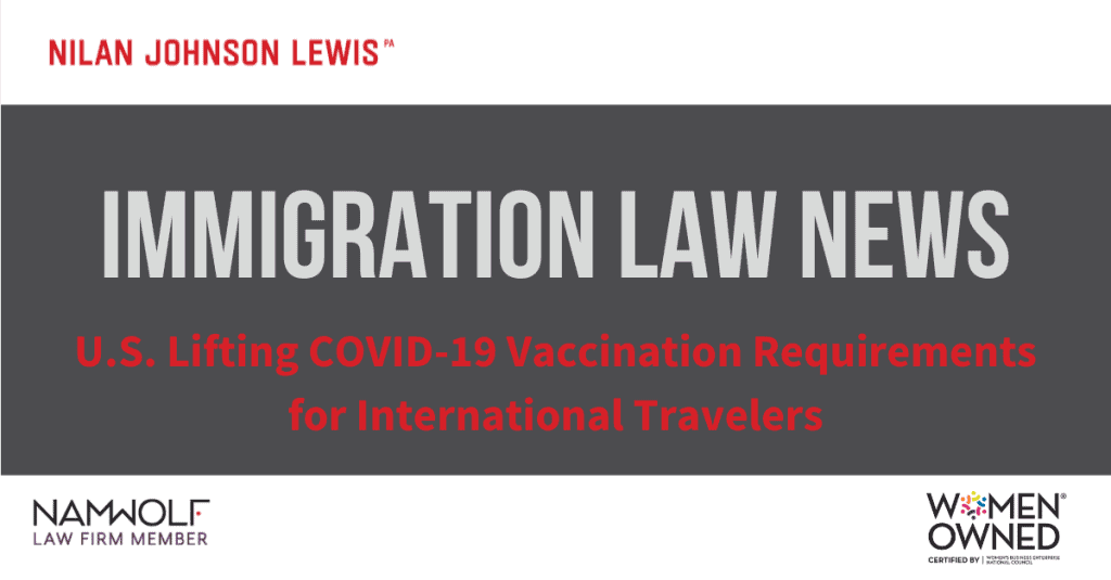 U.S. to Lift COVID-19 Vaccination Requirement for International Air Travelers