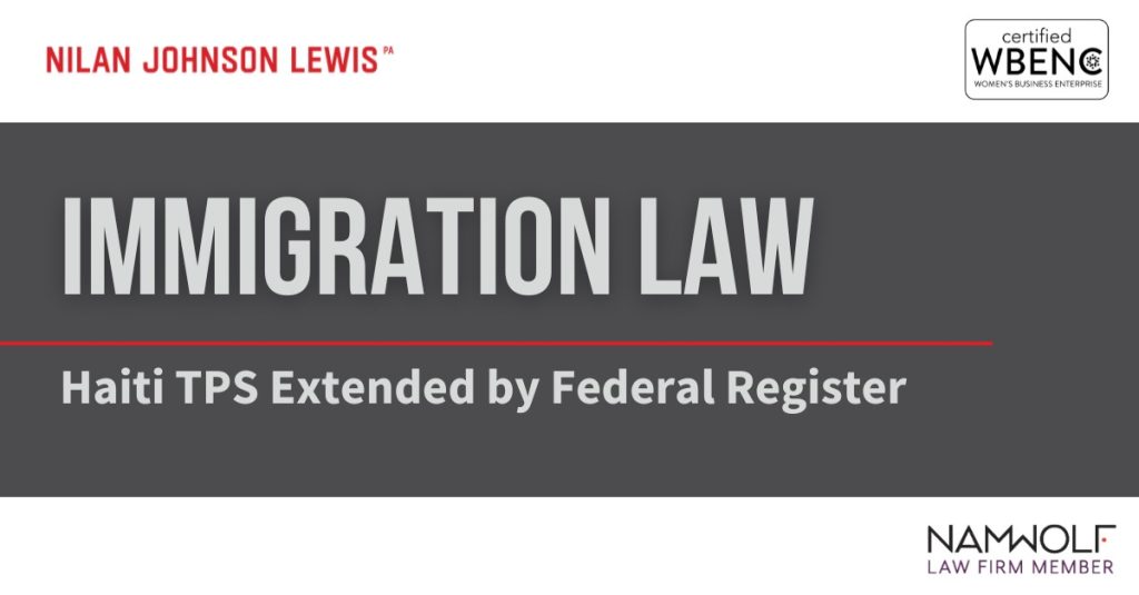 Haiti TPS Extended by Federal Register